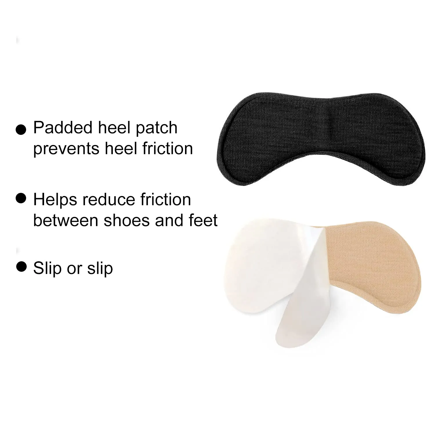 10 pairs of heel pads shoe inserts for a better shoe fit and comfort, black and skin tone, 9 x 4.5 x 0.5 cm, 5 pairs of black 5 pairs of flesh color