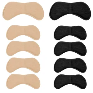 10 pairs of heel pads shoe inserts for a better shoe fit and comfort, black and skin tone, 9 x 4.5 x 0.5 cm, 5 pairs of black 5 pairs of flesh color