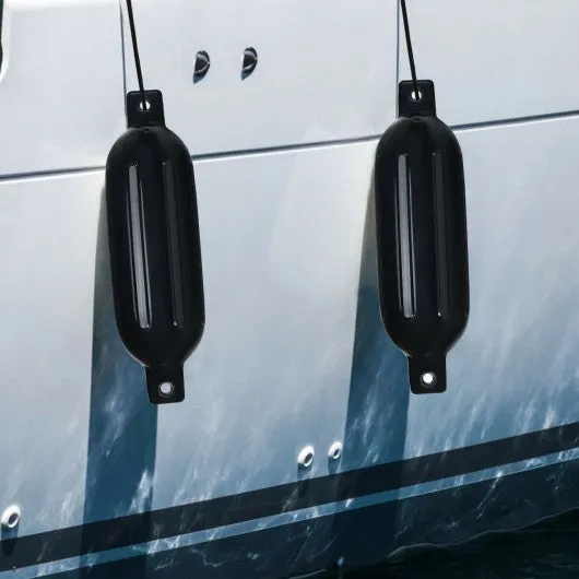 23" 4 Pack Hand Inflatable Marine Bumper Boat Fenders-Black