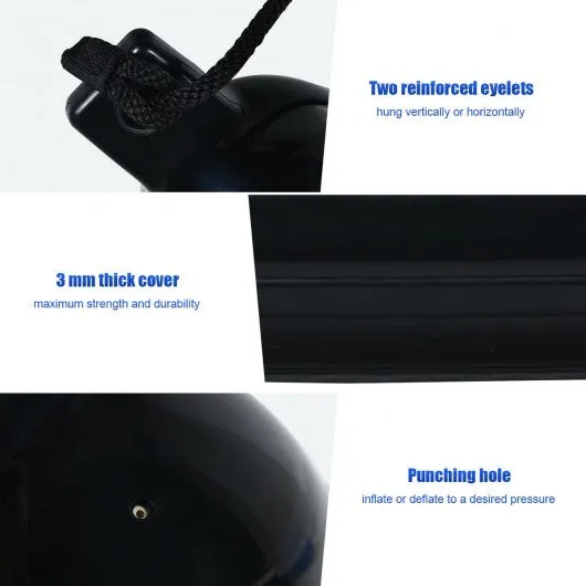 23" 4 Pack Hand Inflatable Marine Bumper Boat Fenders-Black