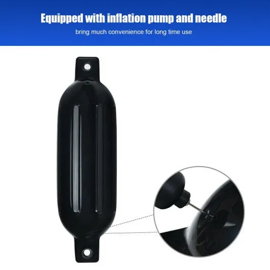 23" 4 Pack Hand Inflatable Marine Bumper Boat Fenders-Black