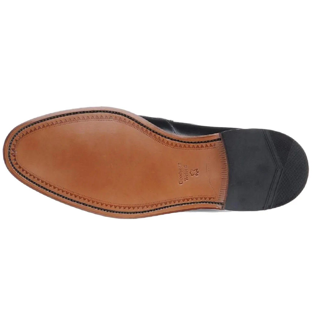 256 Polished Leather Men's Saddle Slip-on Loafer Shoes