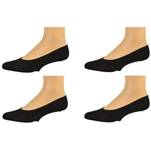 4 Pairs Women Premium Bamboo No Show Low-Cut Seamless Toe liners Socks