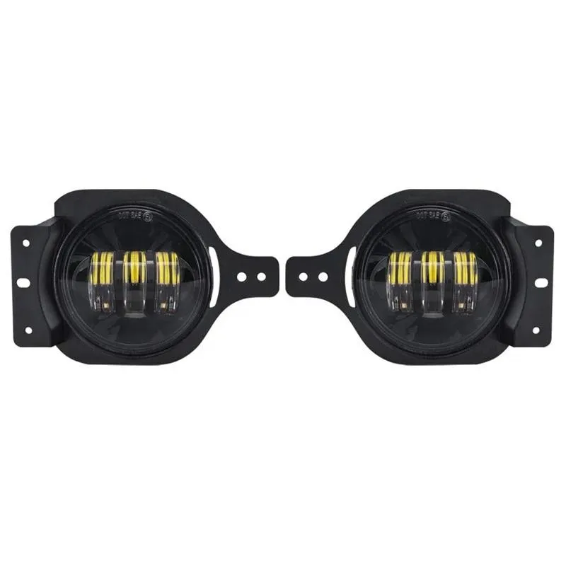 80W Halo Headlights with DRL and Turn Signal Lights   Headlight Bracket & 4'' LED Fog Lights For 2018-2020 Jeep Wrangler JL/Jeep Gladiator JT Sport