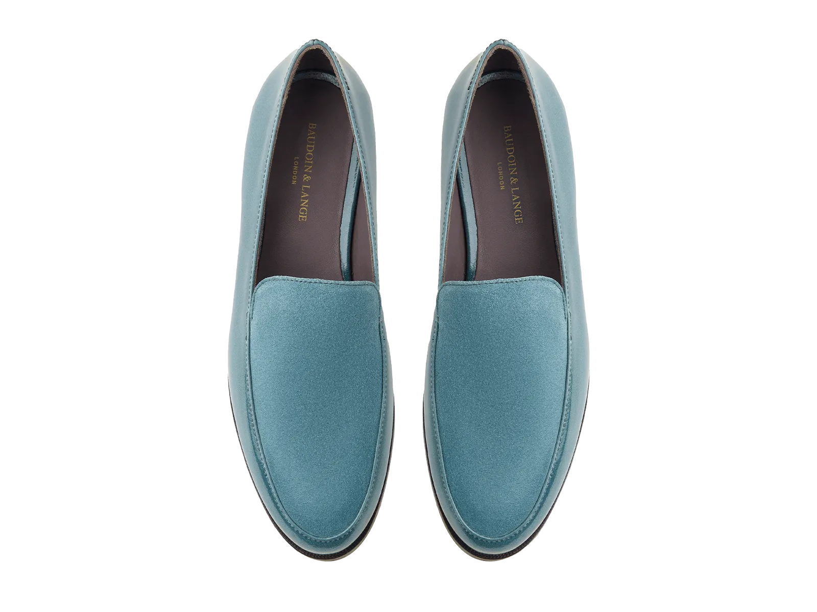 Ada Loafers in Frozen Lake Patent and Glove Suede