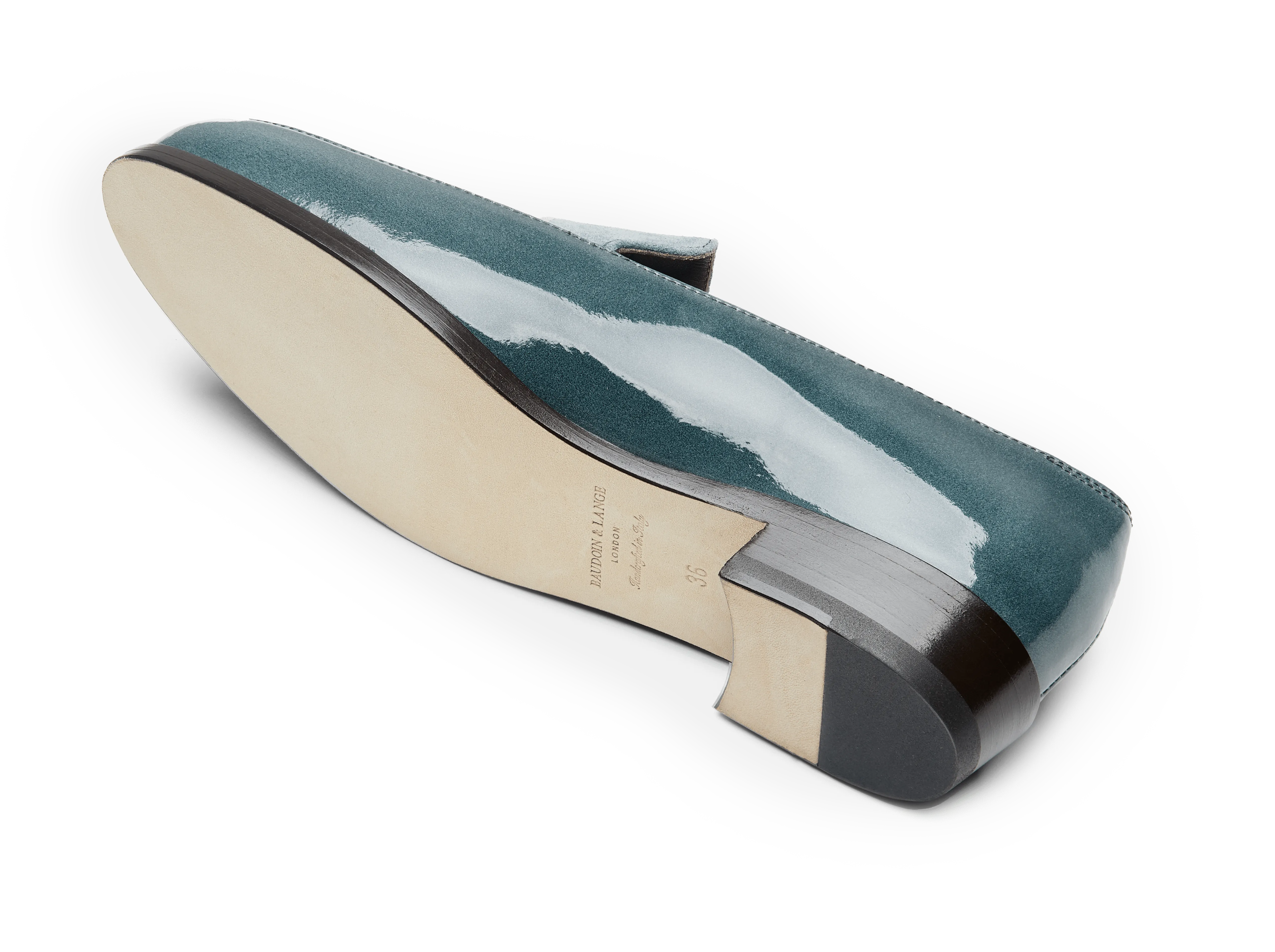Ada Loafers in Frozen Lake Patent and Glove Suede