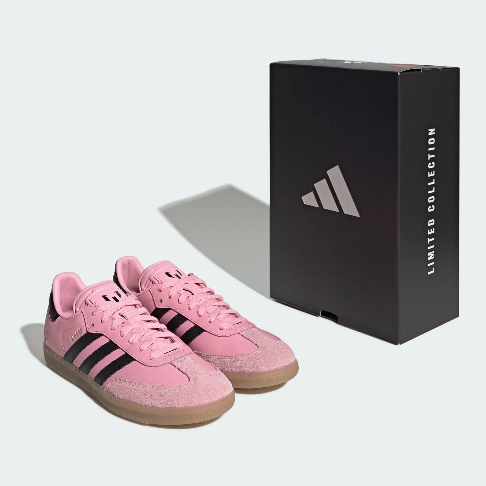 adidas SAMBA MESSI Indoor Soccer Shoes | Light Pink-Core Black-Gum | Men's