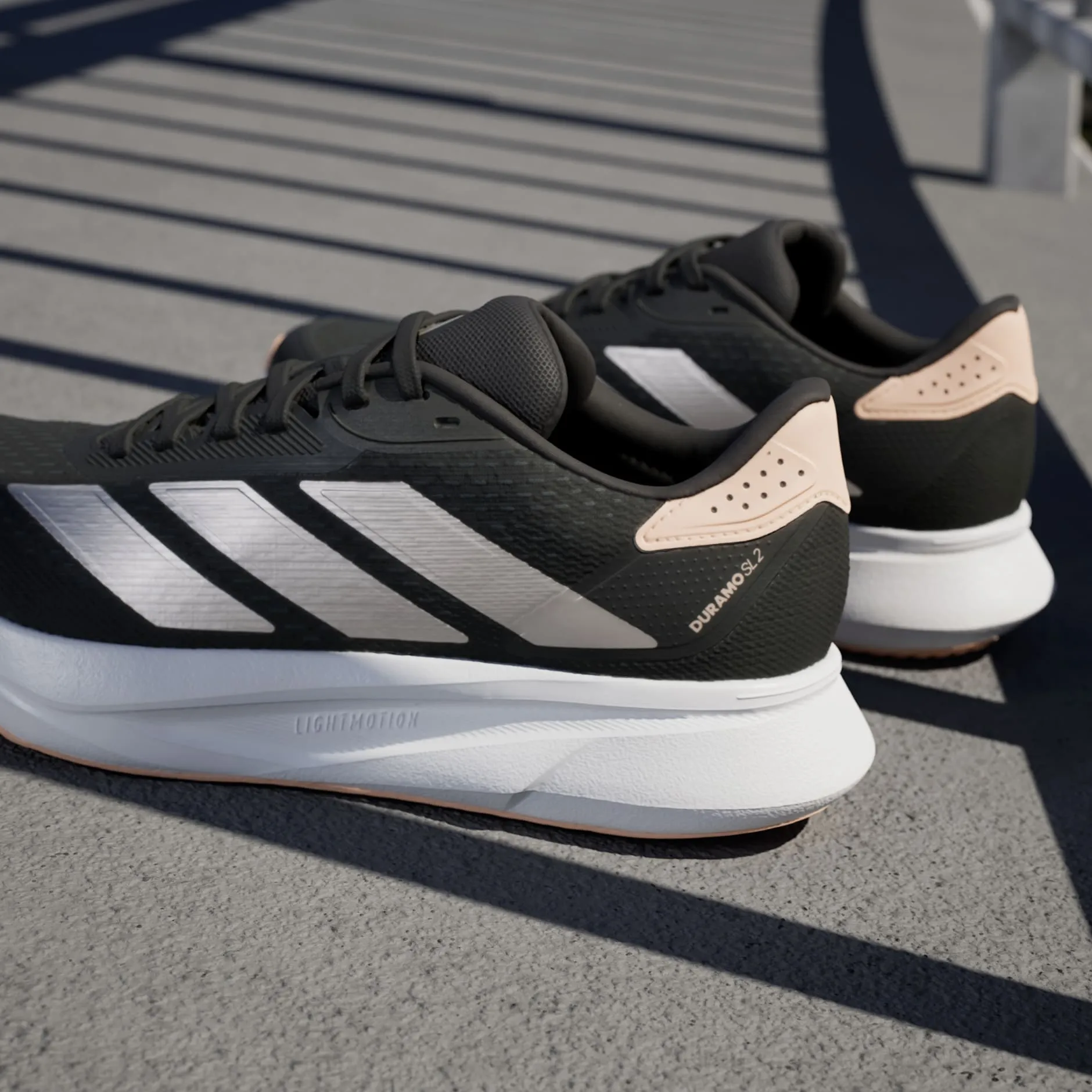 ADIDAS WOMEN'S DURAMO SL 2 BLACK/CORAL RUNNING SHOES