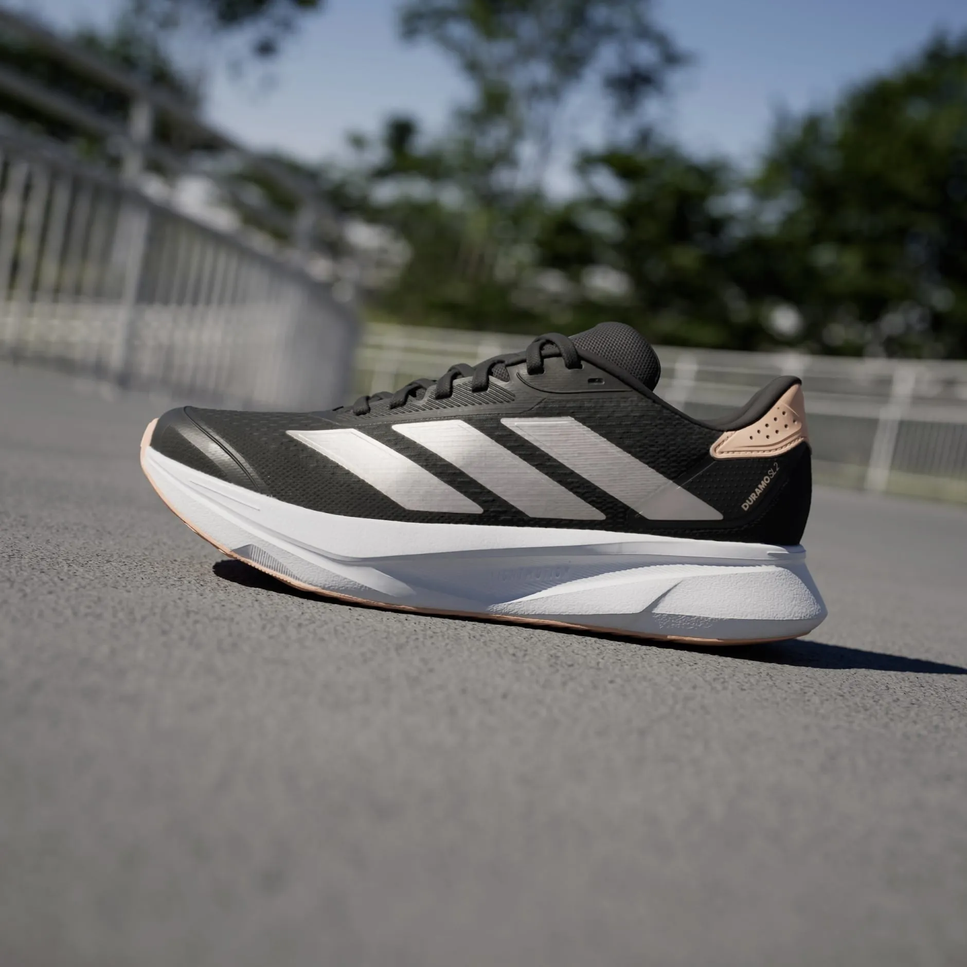 ADIDAS WOMEN'S DURAMO SL 2 BLACK/CORAL RUNNING SHOES