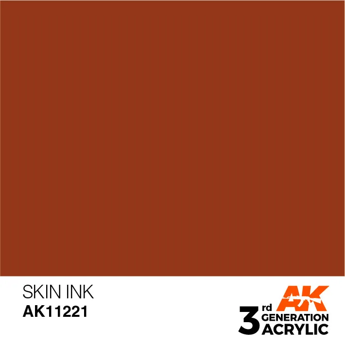 AK 3rd Gen acrylic paints: Skin Ink 221 - Gloss Medium 235