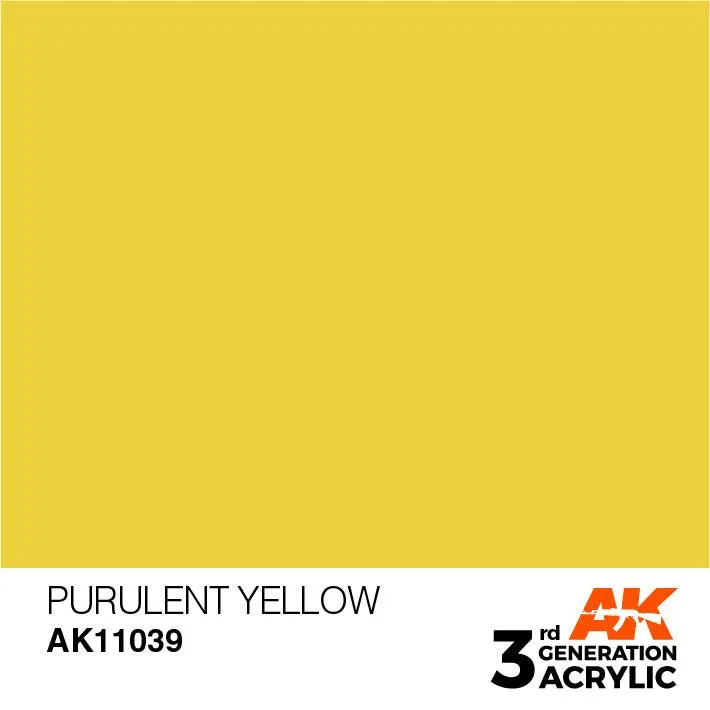 AK Interactive AK11039 3G Purulent Yellow Acrylic Paint 17ml