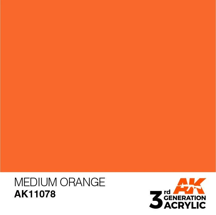 AK Interactive AK11078 3G Medium Orange Acrylic Paint 17ml