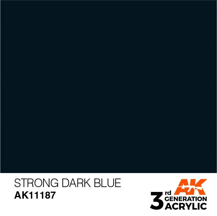 AK Interactive AK11187 3G Strong Dark Blue Acrylic Paint 17ml