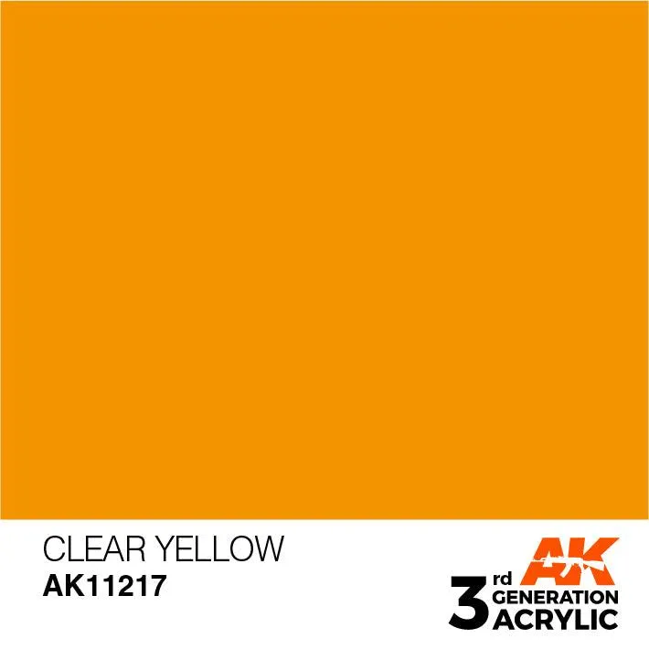 AK Interactive AK11217 3G Clear Yellow Acrylic Paint 17ml