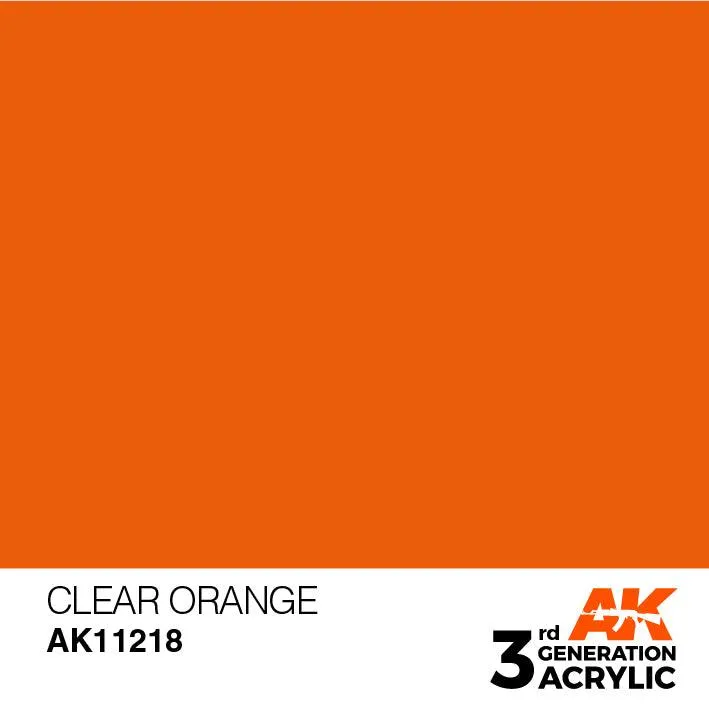 AK Interactive AK11218 3G Clear Orange Acrylic Paint 17ml