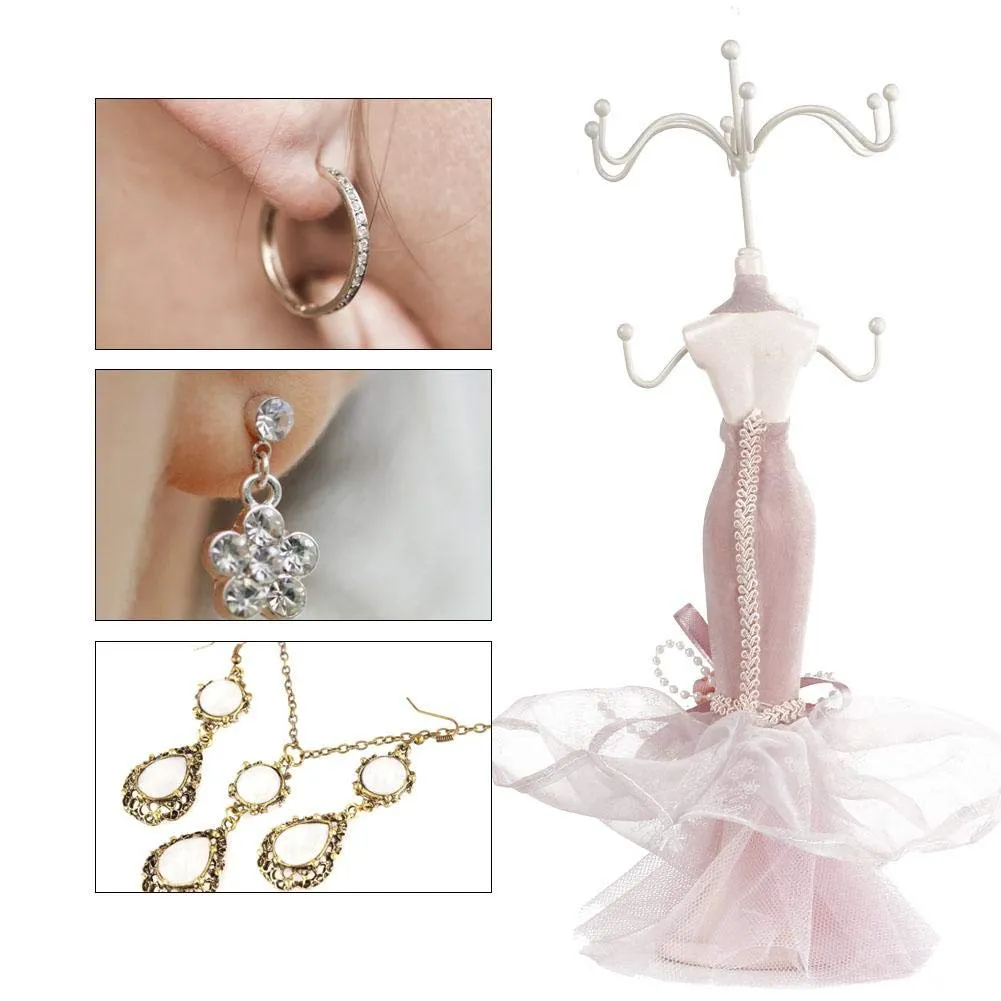 Alucy Jewelry Displays Stand, Model Dress High-Heeled Shoes Earring Necklace Ring Jewelry Holder Stand Display for Jewelry Organization and Display,Jewelry Storage Earing Holder Organizer Small Model