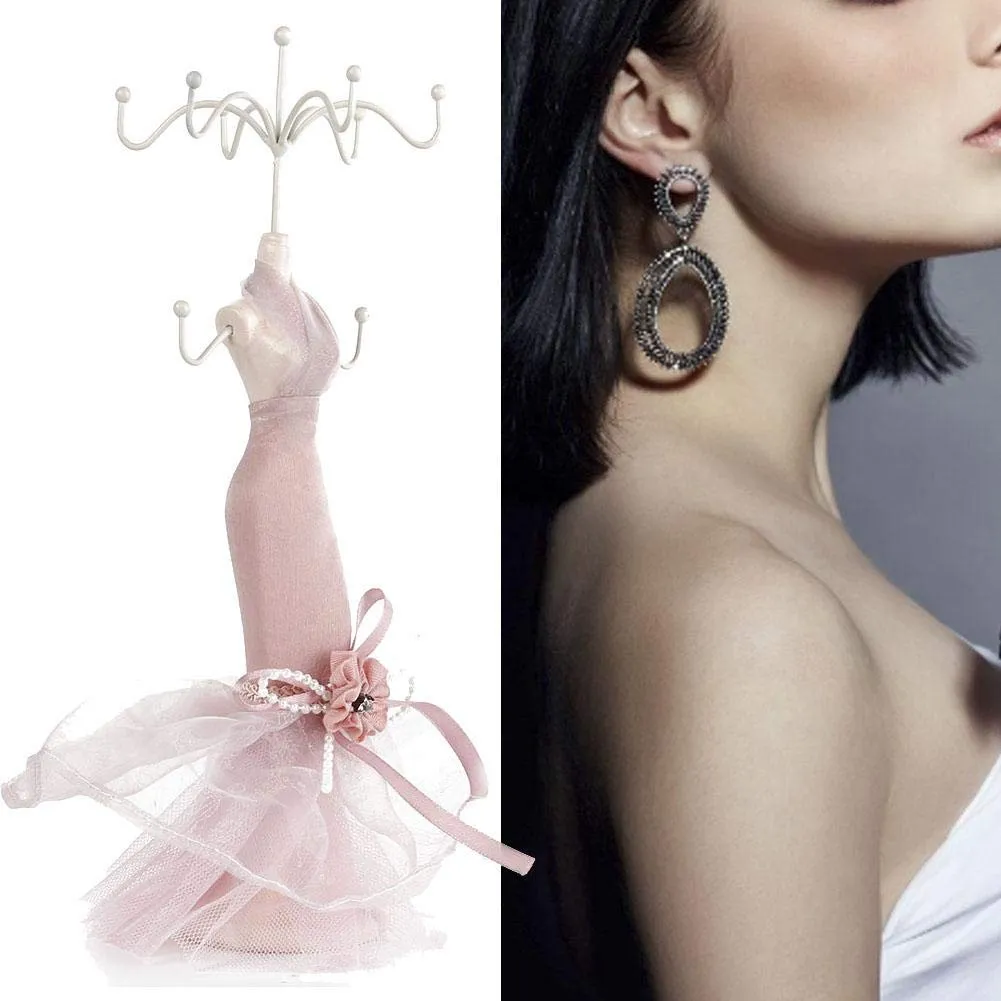 Alucy Jewelry Displays Stand, Model Dress High-Heeled Shoes Earring Necklace Ring Jewelry Holder Stand Display for Jewelry Organization and Display,Jewelry Storage Earing Holder Organizer Small Model