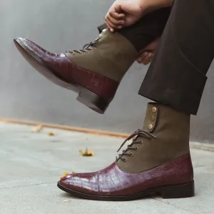 ANKLE BOOTS WITH BUTTON STRAP