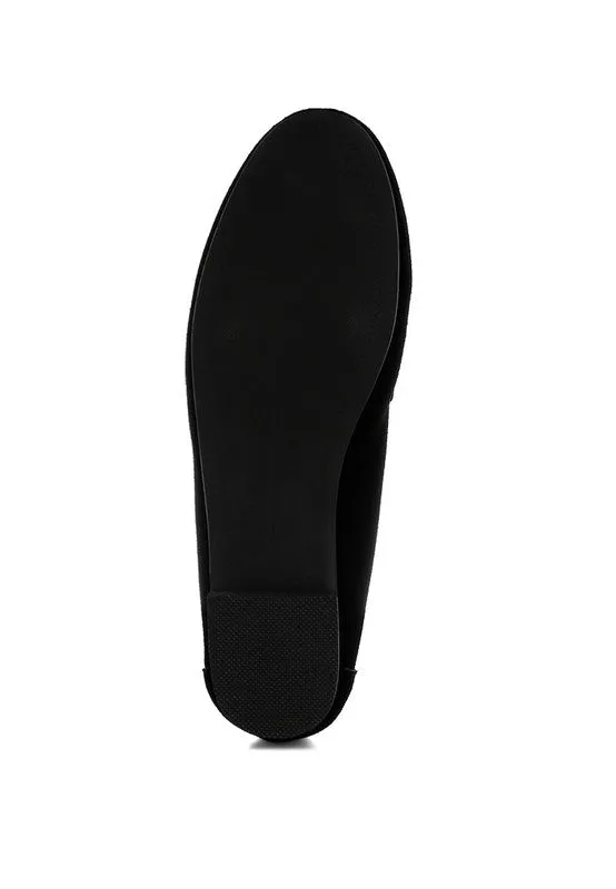 Awen Monochromatic Horsebit Real Suede Loafers