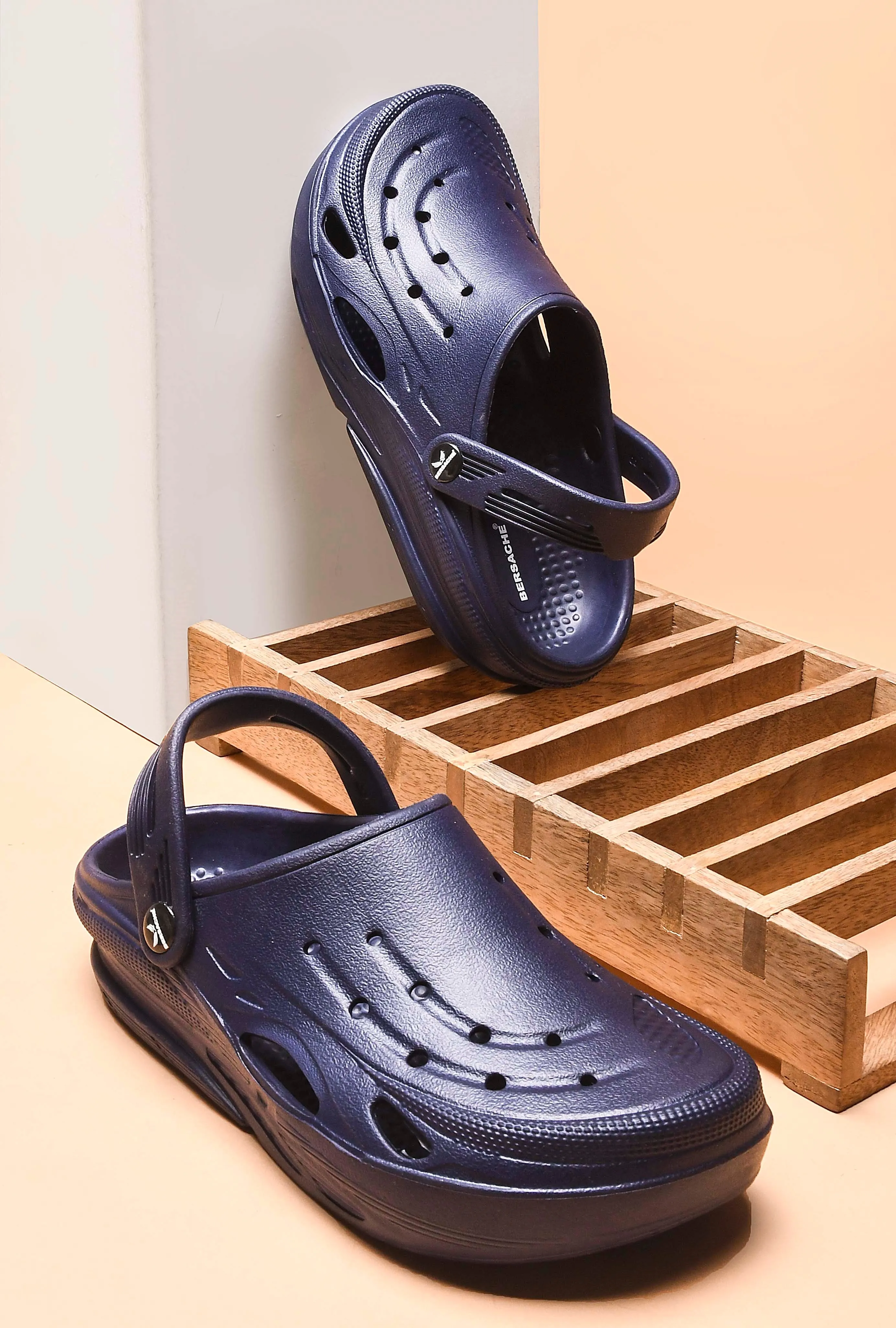 Bersache Extra Soft Classic Casual with  Regular wear with Ultra Soft & Flexibility Technology Clogs for Men's & Boy's 6062-Navy