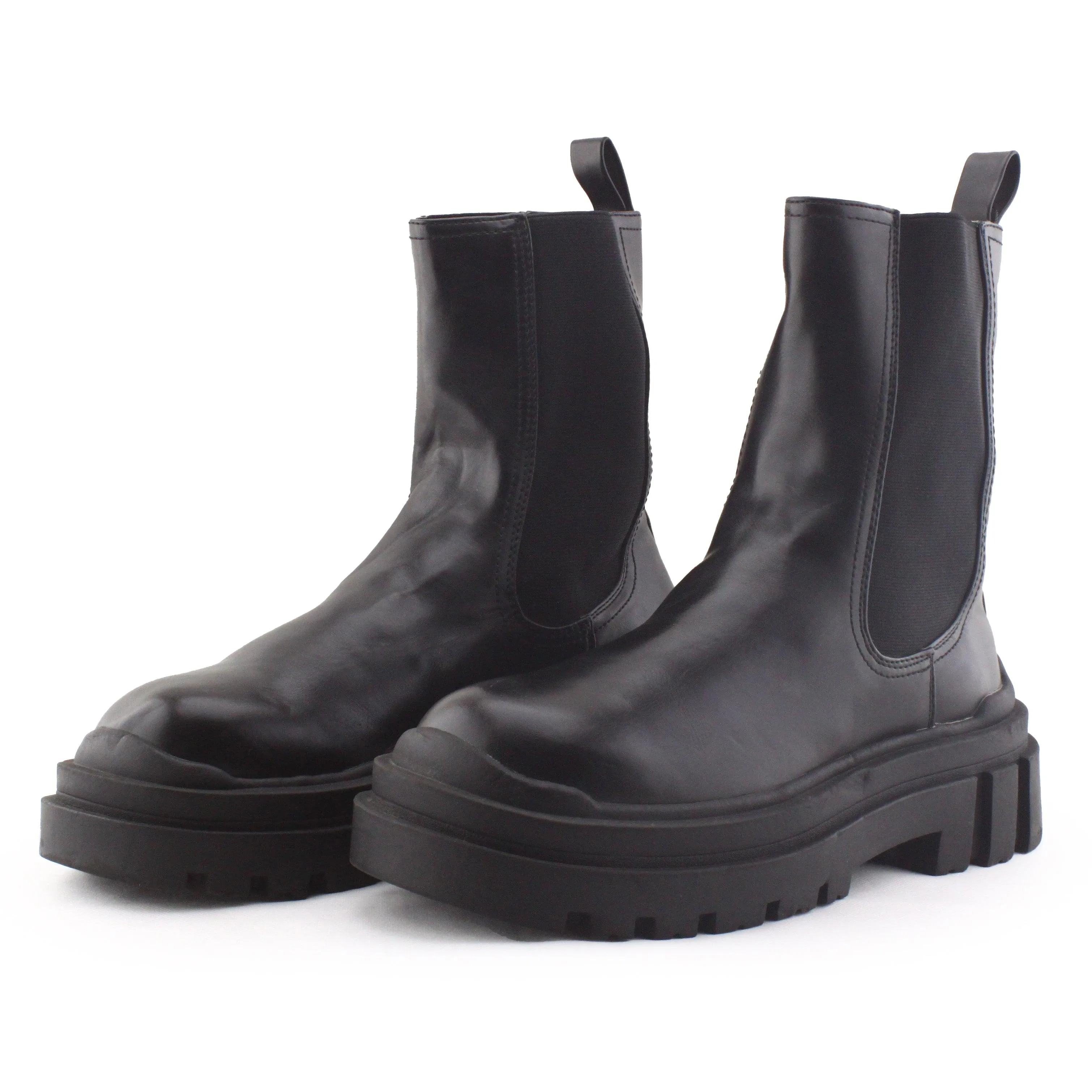 Bershka Stretchable Chelsea Ankle Boots | 100% Authentic Leather