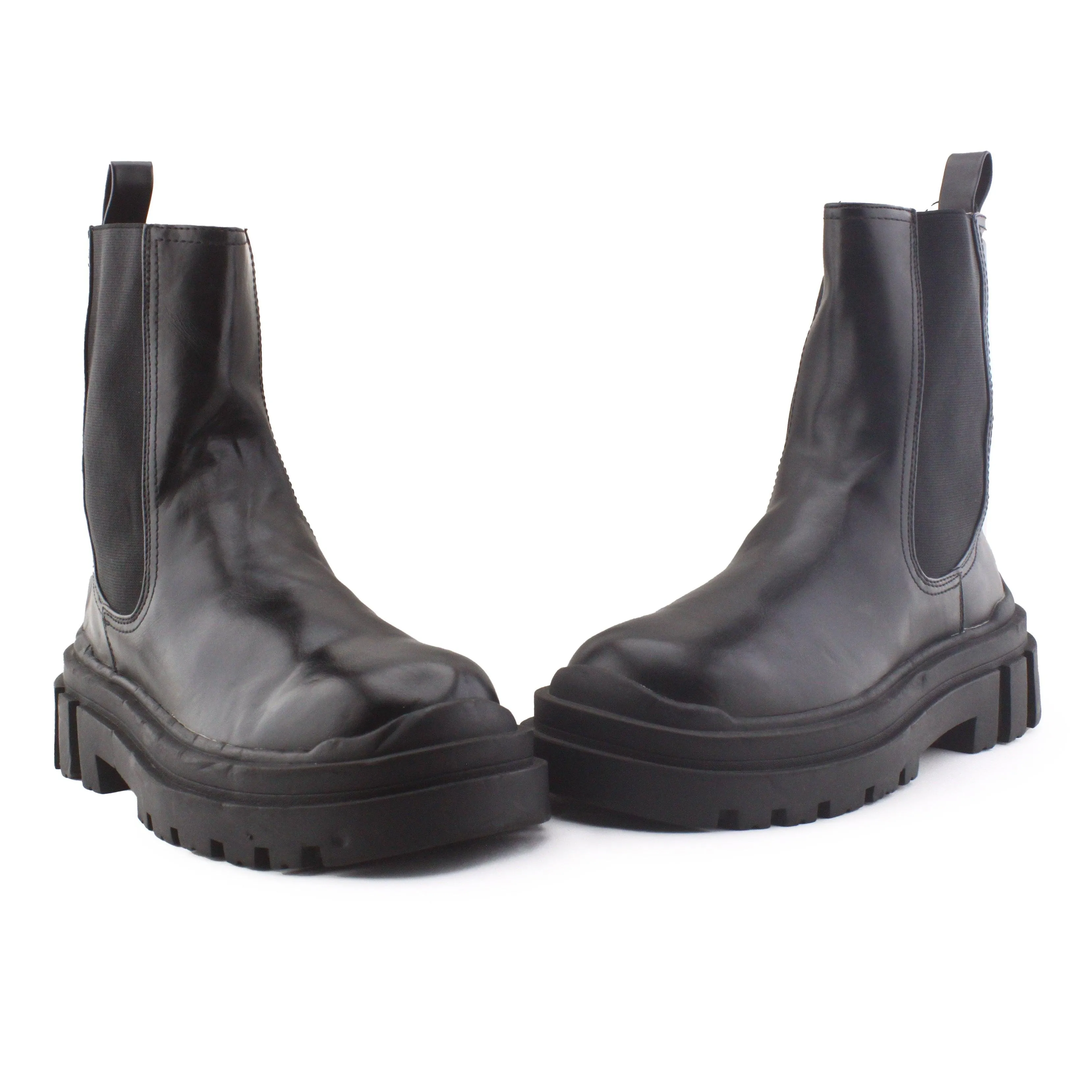Bershka Stretchable Chelsea Ankle Boots | 100% Authentic Leather