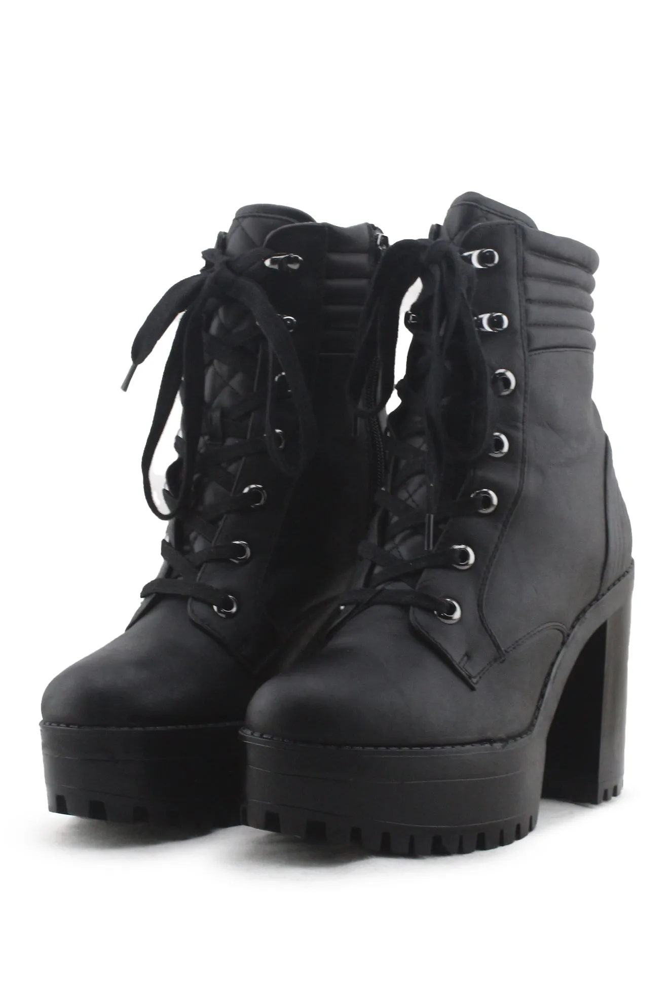 Bershka Zipper Laces Platform Boots | 100% Authentic Leather