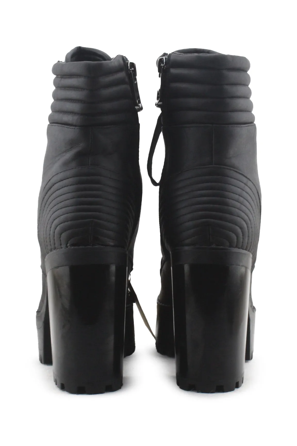 Bershka Zipper Laces Platform Boots | 100% Authentic Leather