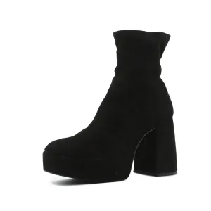 Bershka Zipper Platform Boots | Suede