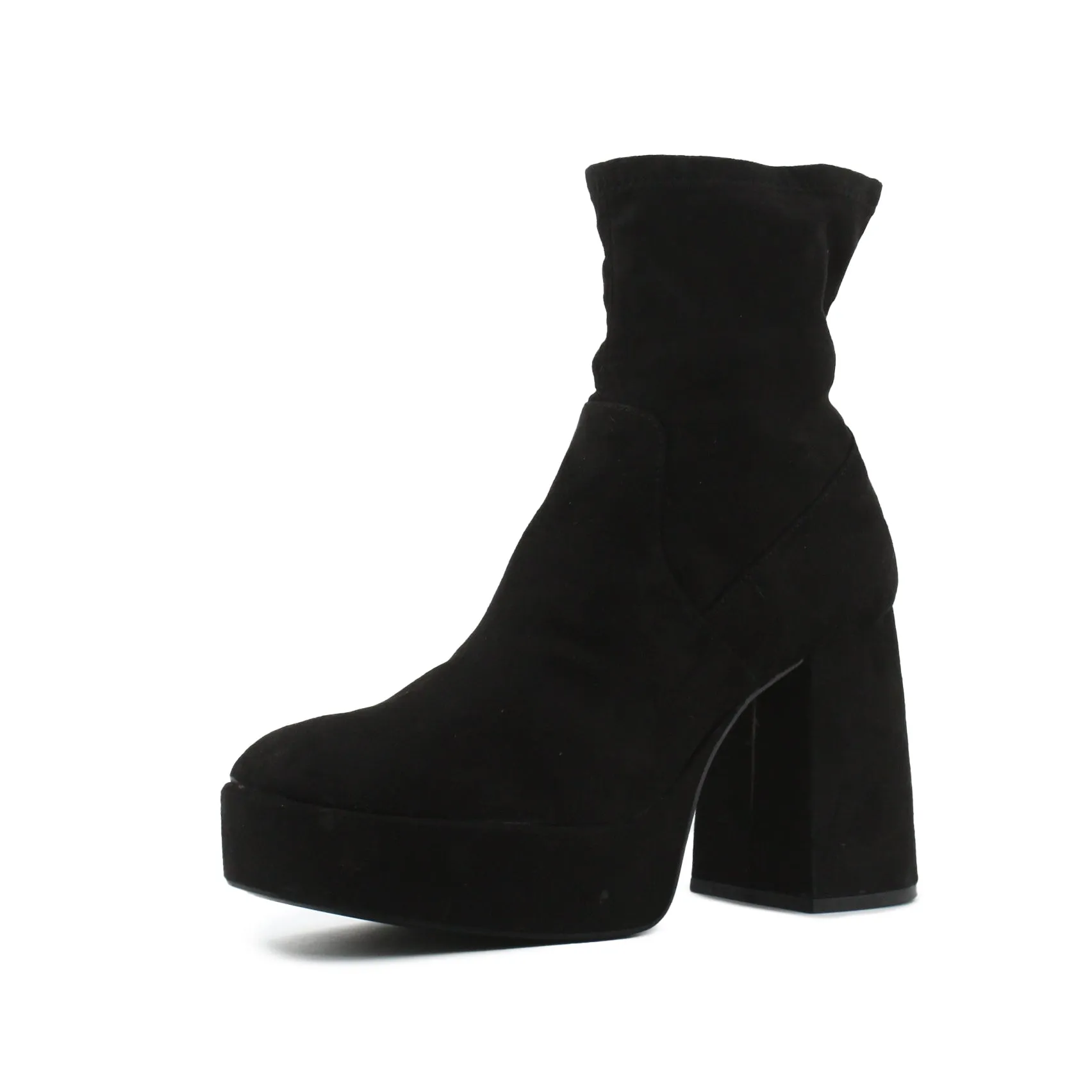 Bershka Zipper Platform Boots | Suede