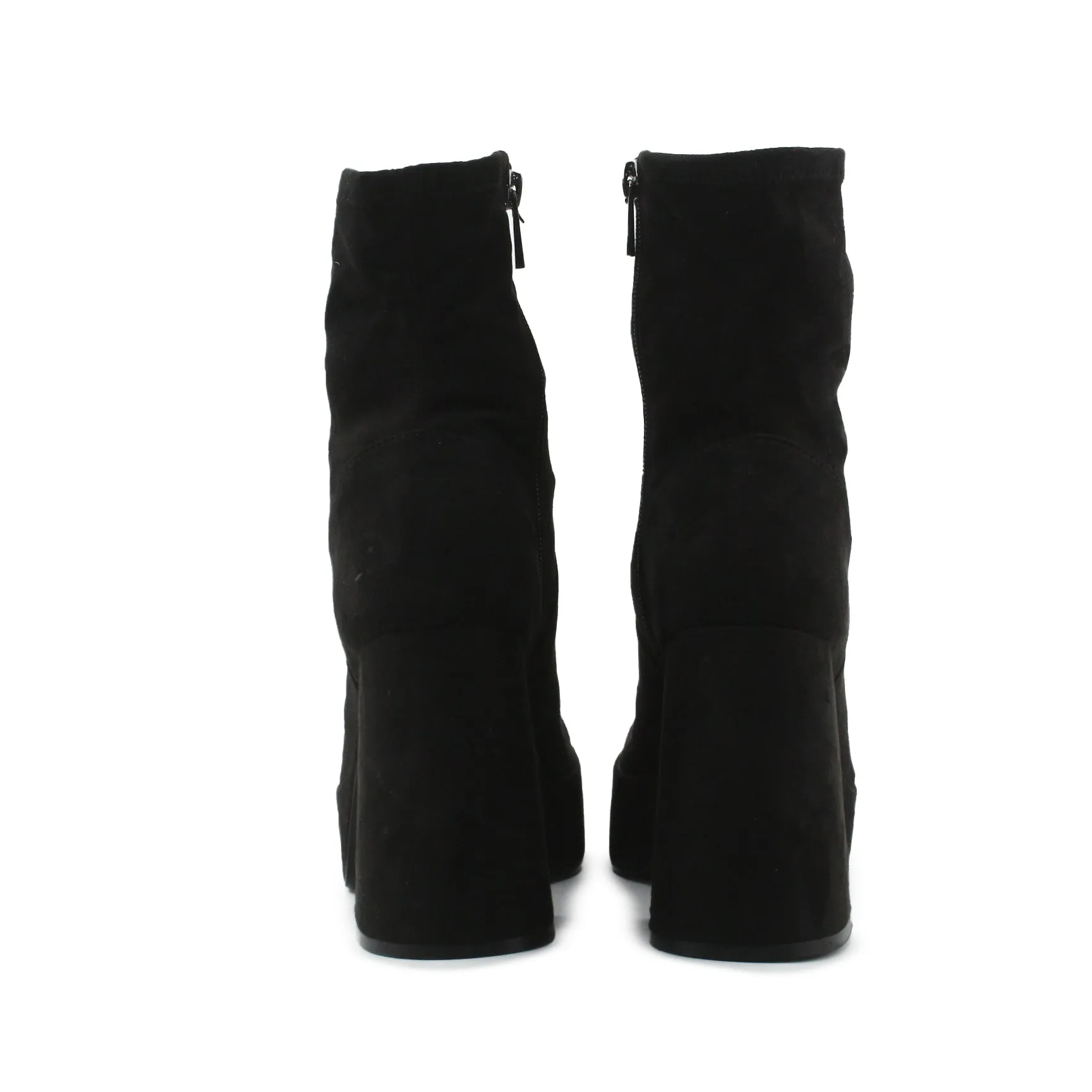 Bershka Zipper Platform Boots | Suede