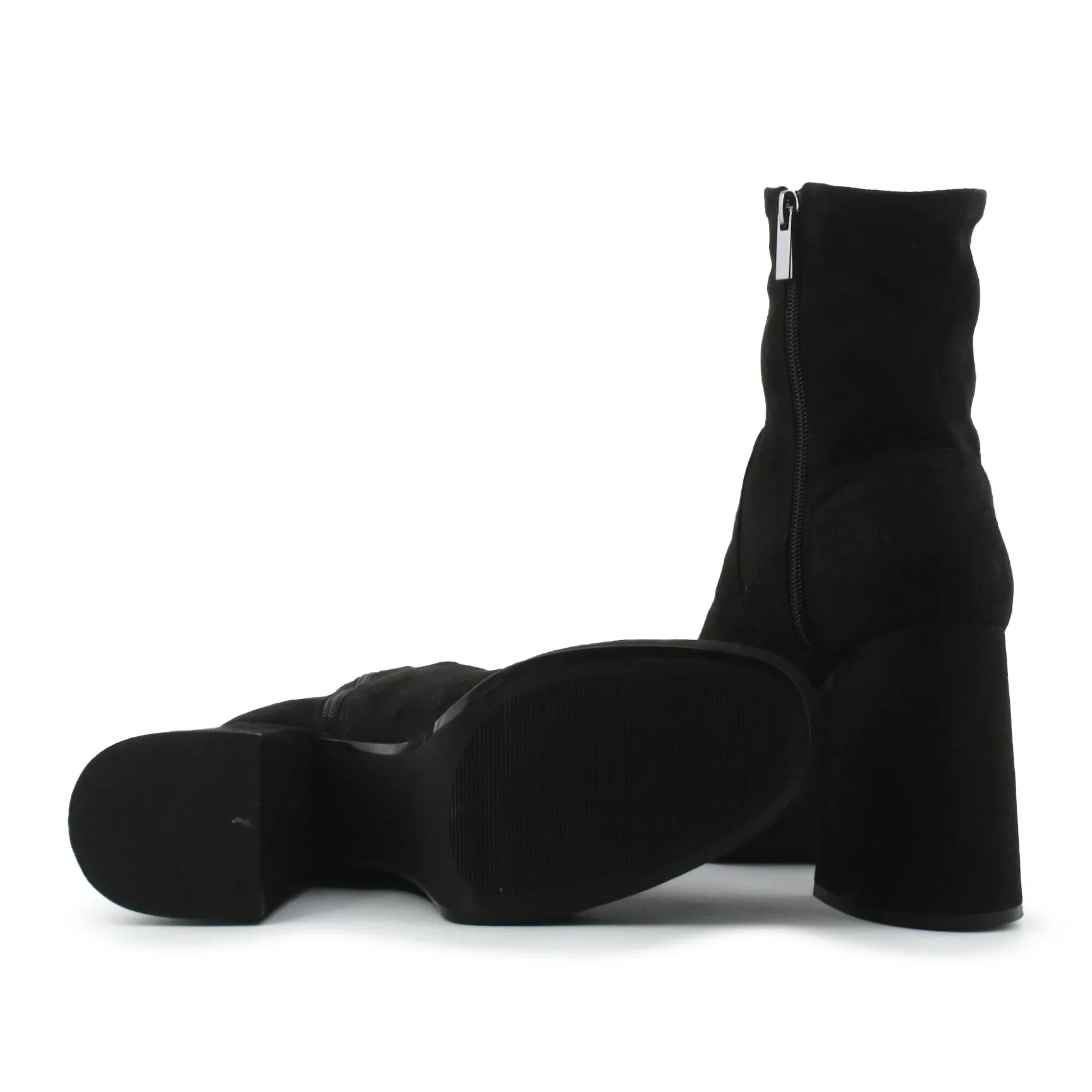 Bershka Zipper Platform Boots | Suede