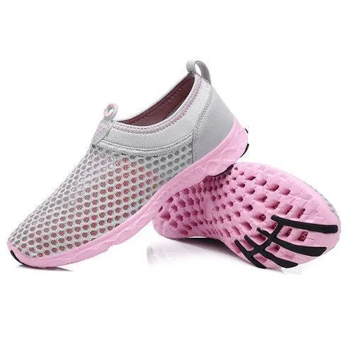 Big Size Color Blocking Mesh Breathable Soft Slip On Trainers