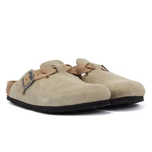 Birkenstock Boston Braided Women's Taupe Suede Clogs