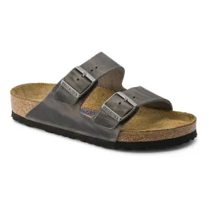 Birkenstock Unisex Arizona Soft Footbed Oiled Leather Sandal - Iron