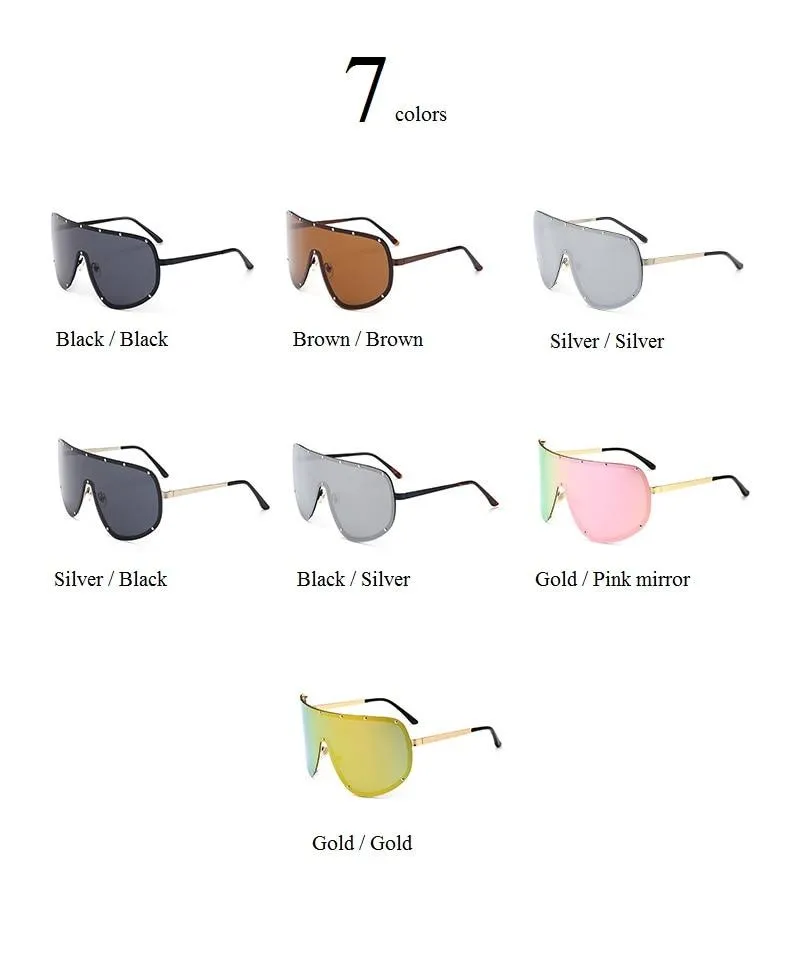 Black Shield Polarized Designer Rimless One Piece Sunglasses for Women