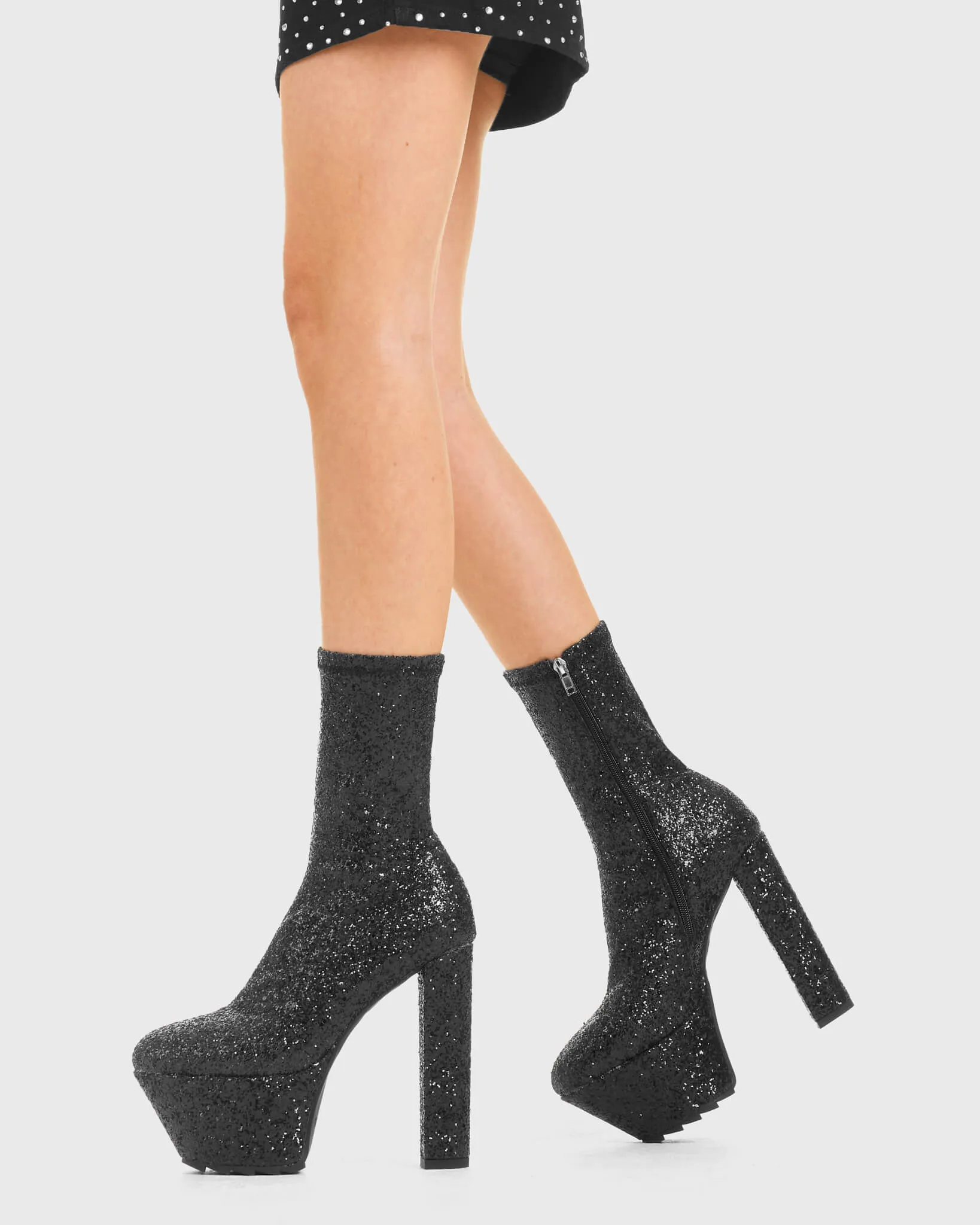 Bling Platform Ankle Boots