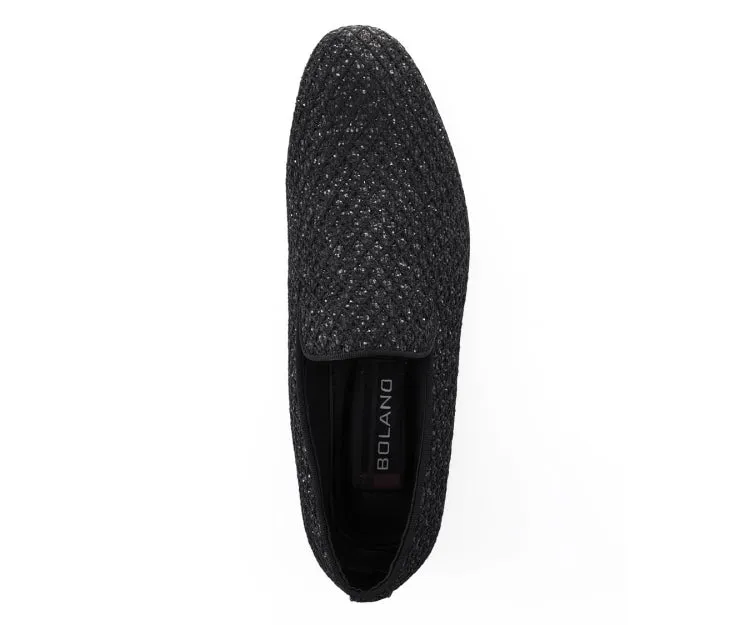 Bolano Sarlo Black Men’s Glitter Loafers Vegan