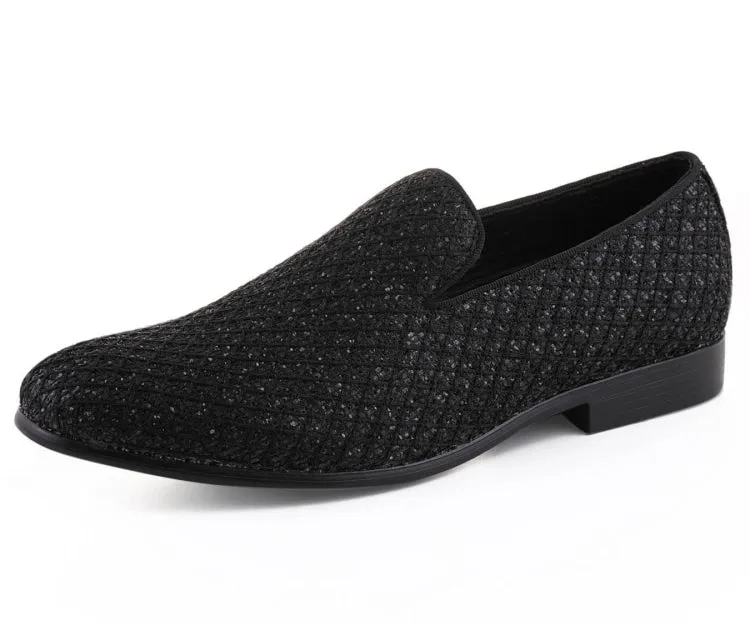 Bolano Sarlo Black Men’s Glitter Loafers Vegan