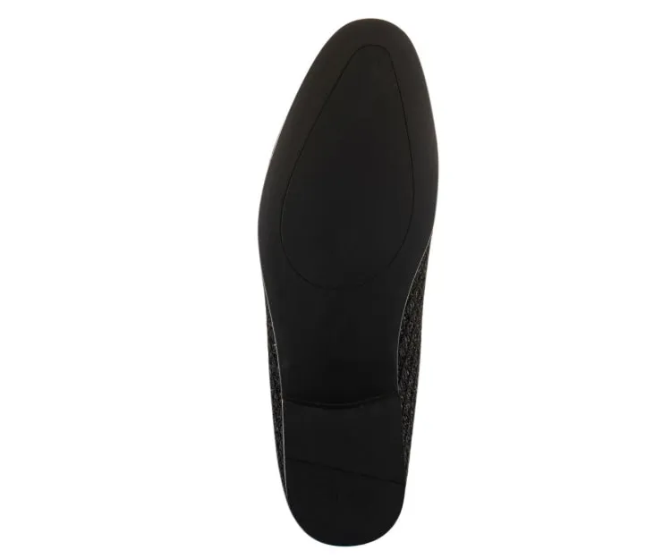Bolano Sarlo Black Men’s Glitter Loafers Vegan