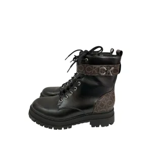 Boots Ankle Flats By Calvin Klein In Black, Size:9