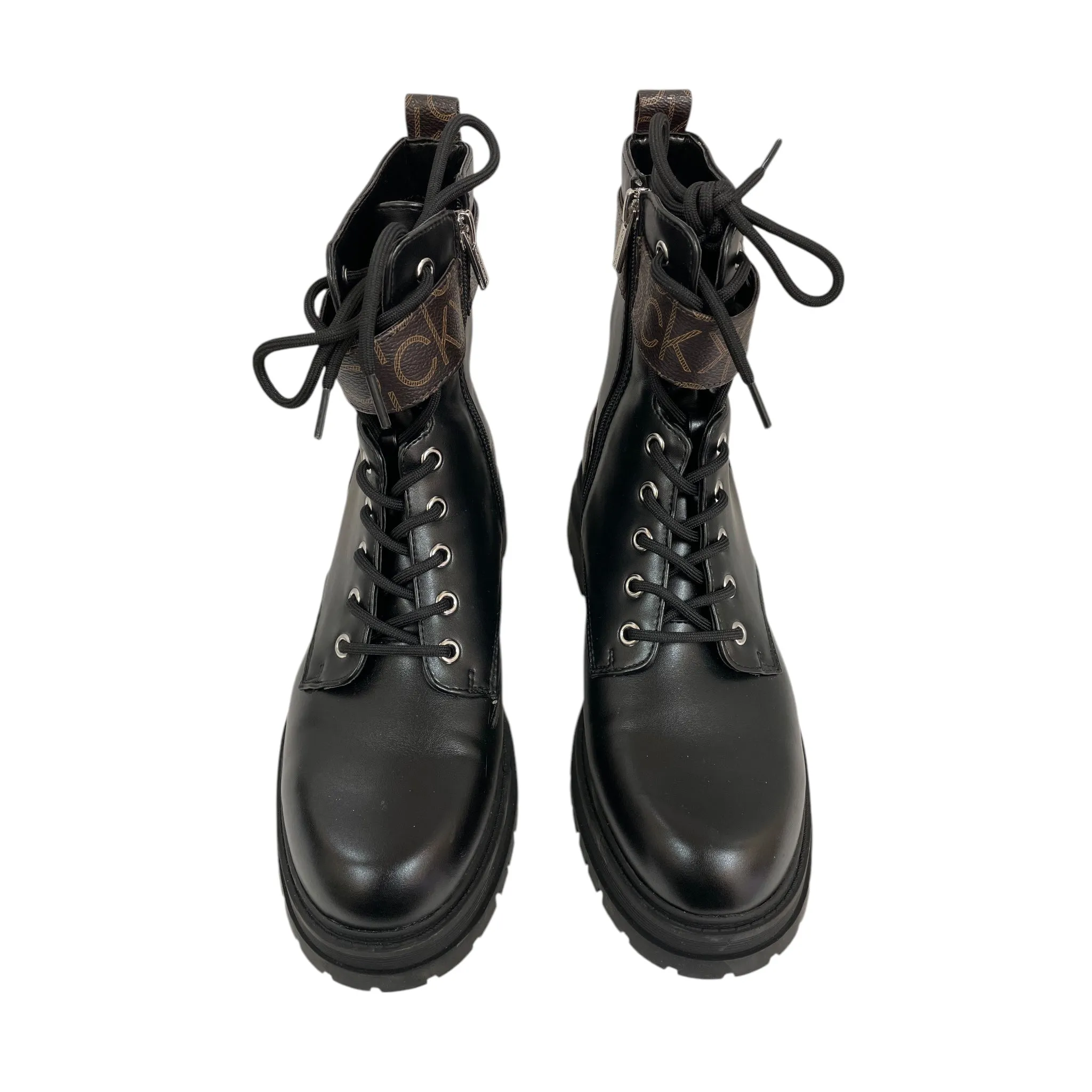 Boots Ankle Flats By Calvin Klein In Black, Size:9