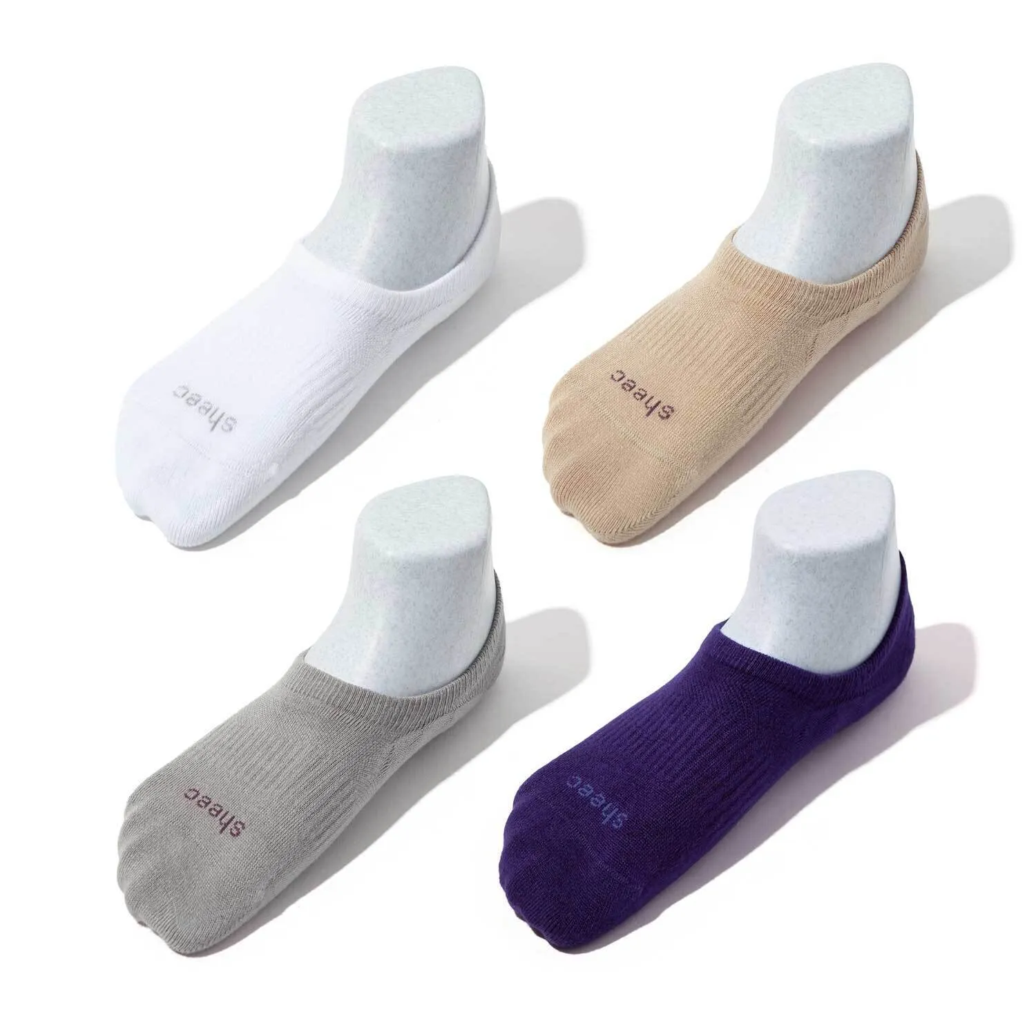 Bundle Pack-4Pairs / Youth Low-Mid-High-cut Casual No Show Socks | Super Soft Modal | Non-slip Guaranteed (Discontinued)