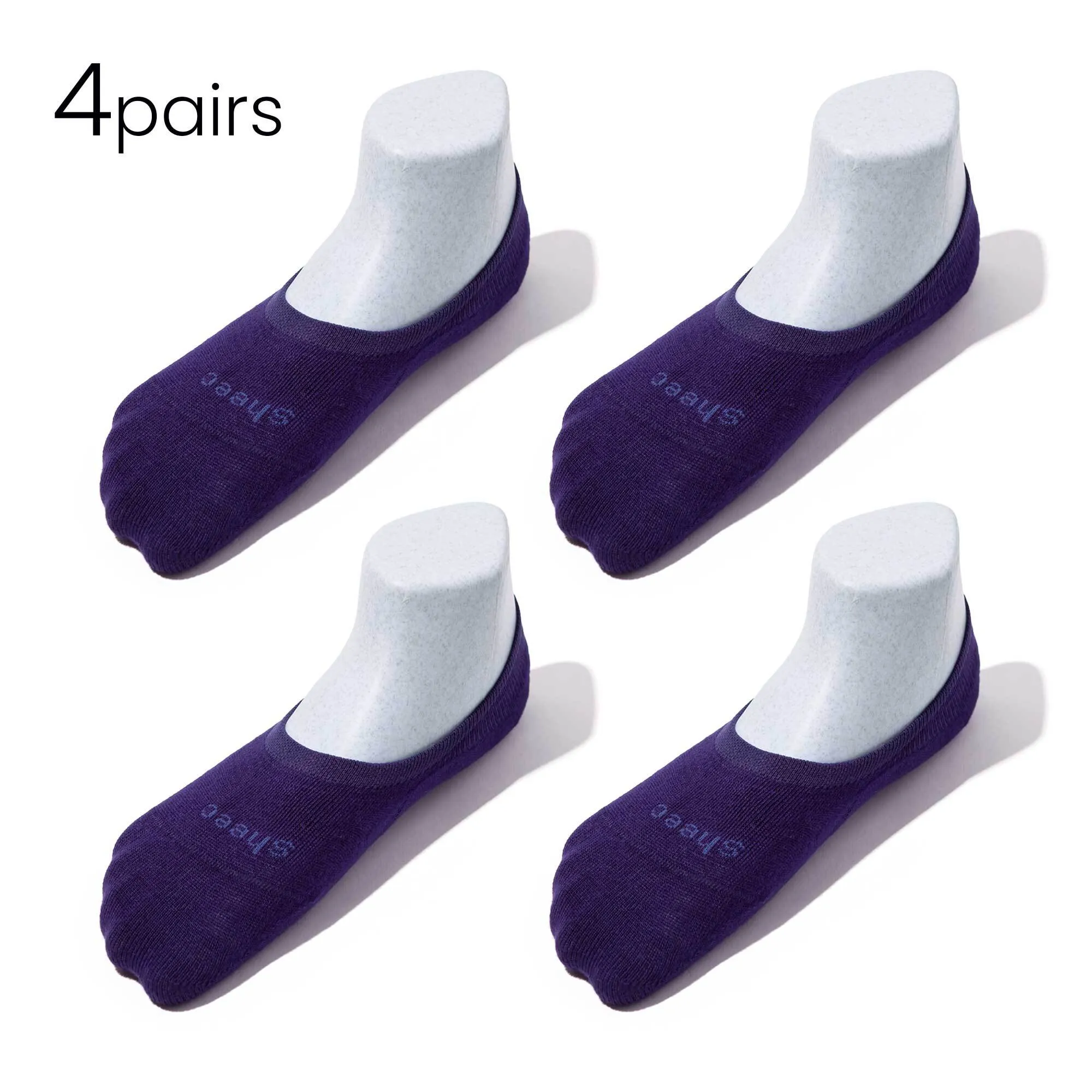 Bundle Pack-4Pairs / Youth Low-Mid-High-cut Casual No Show Socks | Super Soft Modal | Non-slip Guaranteed (Discontinued)