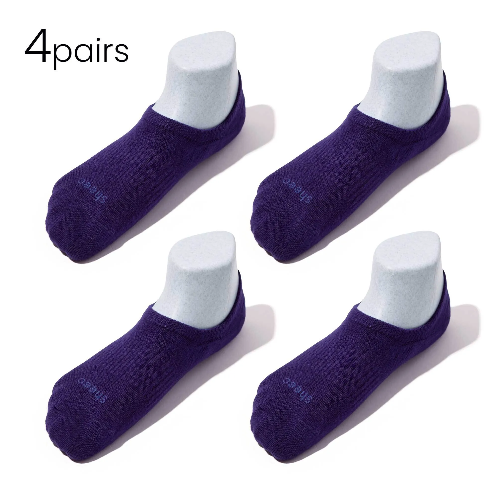 Bundle Pack-4Pairs / Youth Low-Mid-High-cut Casual No Show Socks | Super Soft Modal | Non-slip Guaranteed (Discontinued)