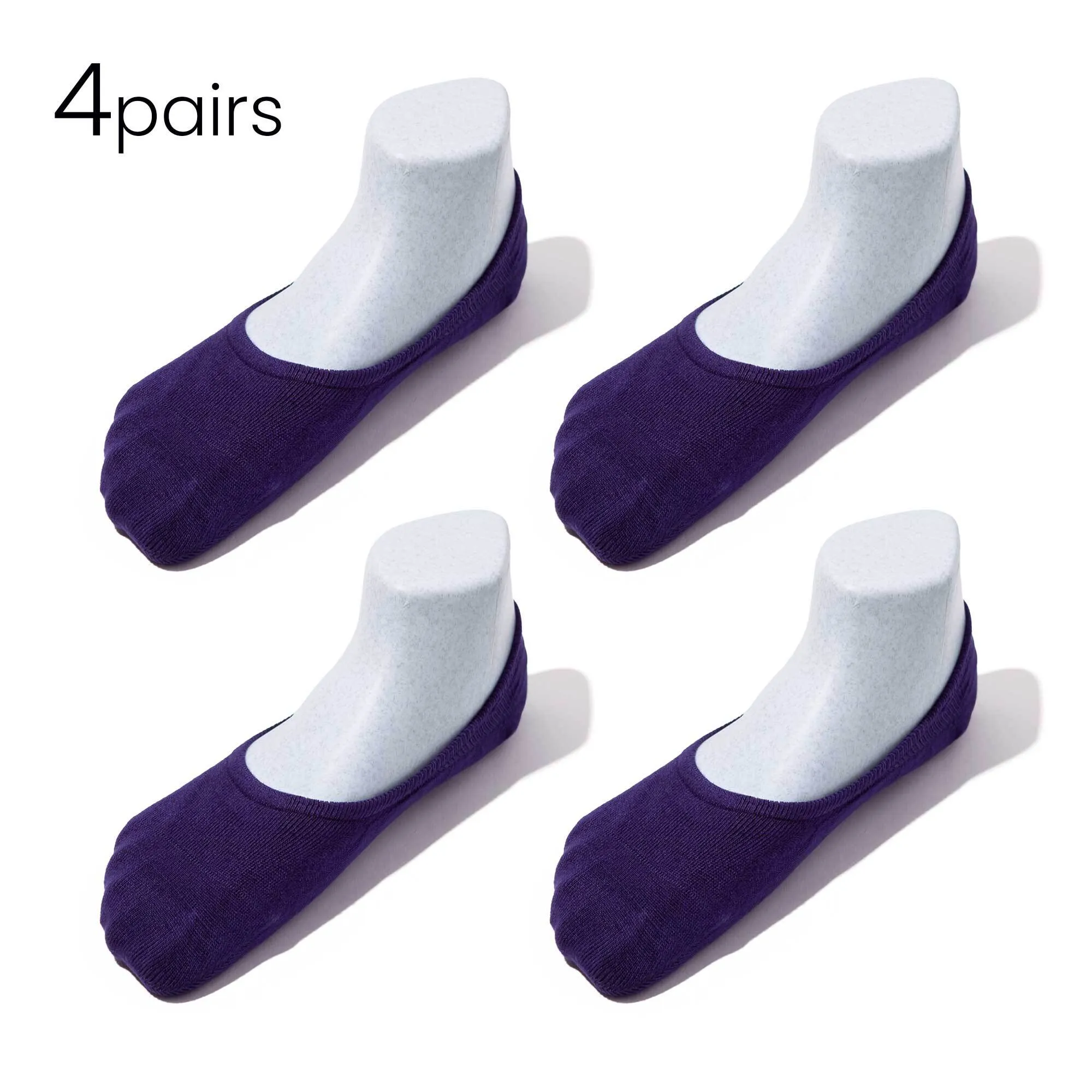 Bundle Pack-4Pairs / Youth Low-Mid-High-cut Casual No Show Socks | Super Soft Modal | Non-slip Guaranteed (Discontinued)