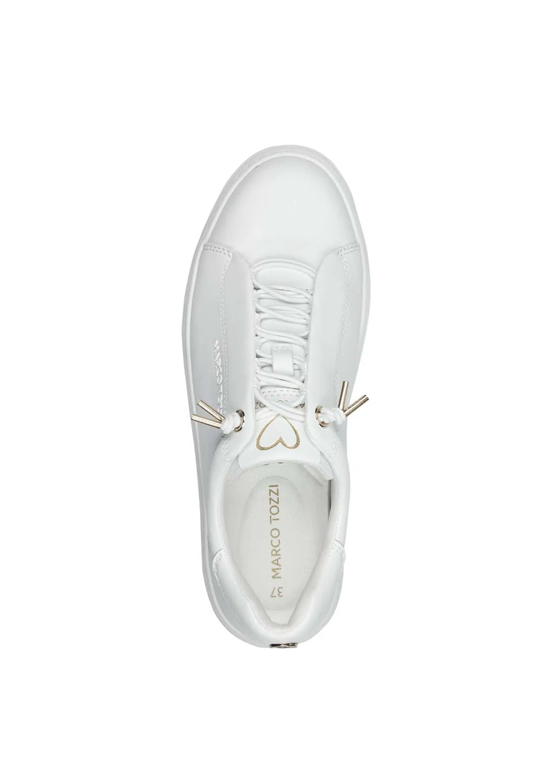 Bungee Lace White Trainer - White
