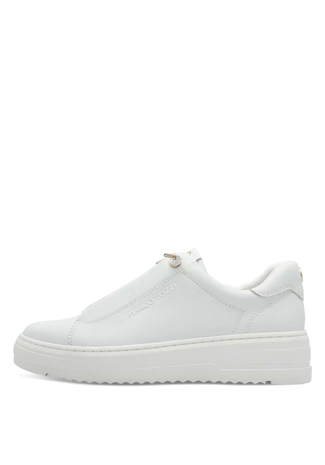 Bungee Lace White Trainer - White