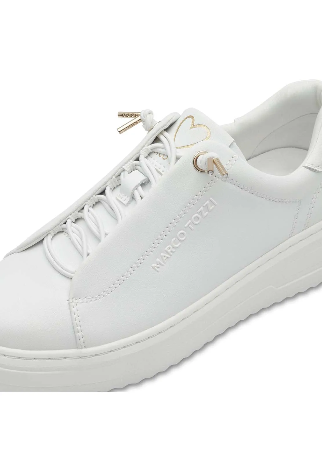 Bungee Lace White Trainer - White