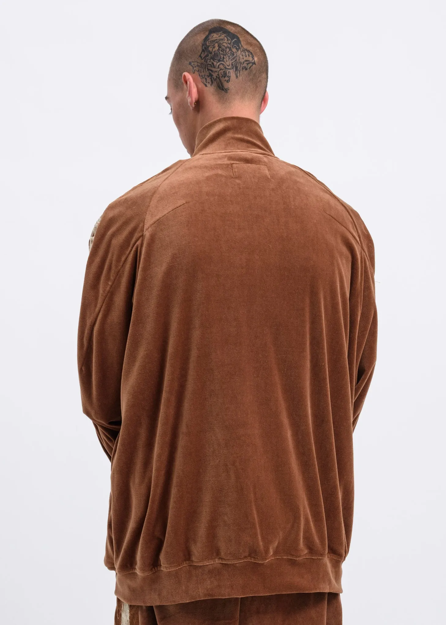 Camel Lined Chaos Embroidery Track Jacket
